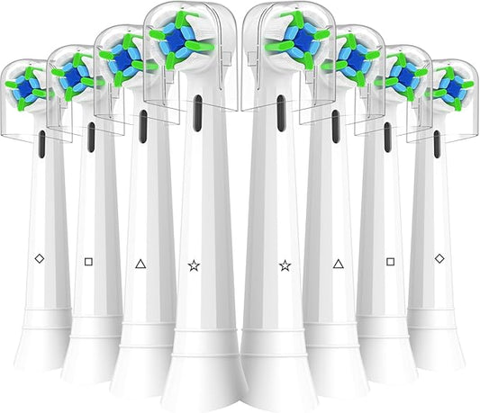 Replacement Heads Compatible with Oral B iO Electric Toothbrush, Replacement Toothbrush Heads Fit for Oral-B iO 2/3/4/5/6/7/8/9/10 Series Toothbrush, 8 Packs (White)