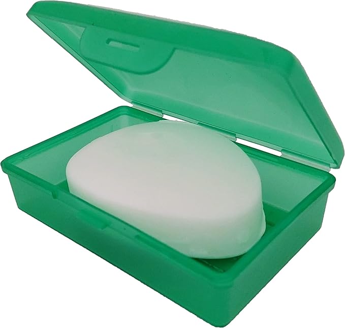 Soap Box Green, 1 Ct - Made in The USA - Soapbox with Hinged Lid and Secure Latch