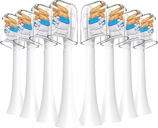 Replacement Toothbrush Heads, Compatible with Philips Sonicare Click-on Handles Replacement Brush Head with All-in-One Cleaning Electric Toothbrush Head, 8 Pack Replacement Heads