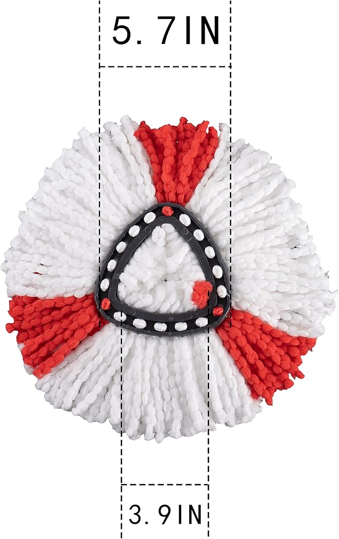 Matthew Cleaning 3Pack Red Microfiber Spin Mop Replacement Head Compatible with EasyWring Spin Mop Replace Head-EasyWring High Absorbency,Machine Washable,Microfiber Spin Mop Refills