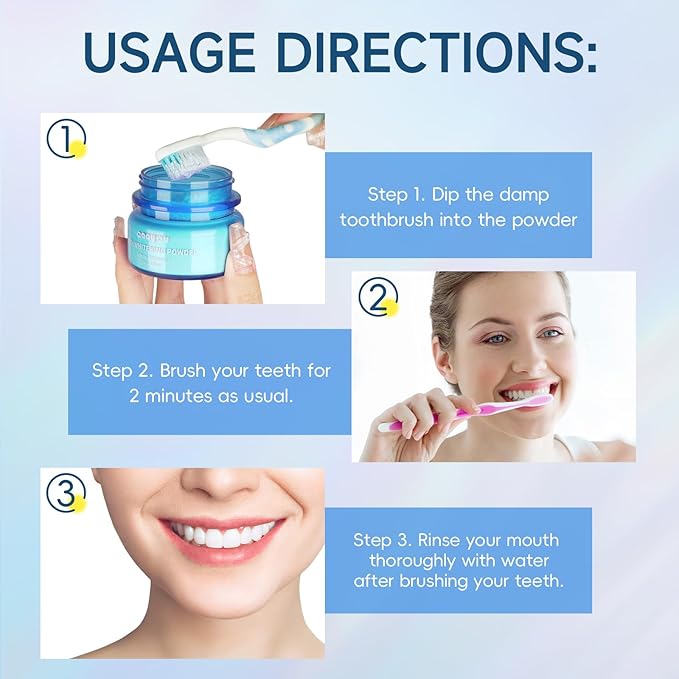 Teeth Whitening Powder Remineralizing Tooth Whitening Powder Instant Tooth Powder Mint Flavor Teeth Whitener Toothpaste Powder for Tooth Stain Removal 50g/1.76oz