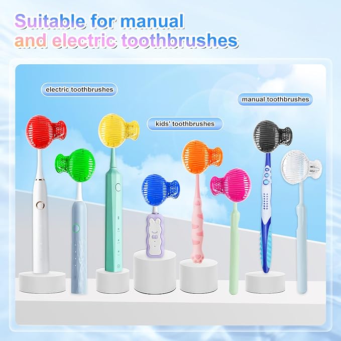 UCEC Toothbrush Covers, Toothbrush Head Cover, Toddler Toothbrush Cover for Travel, Camping, Bathroom, School, Business, 6 Pack