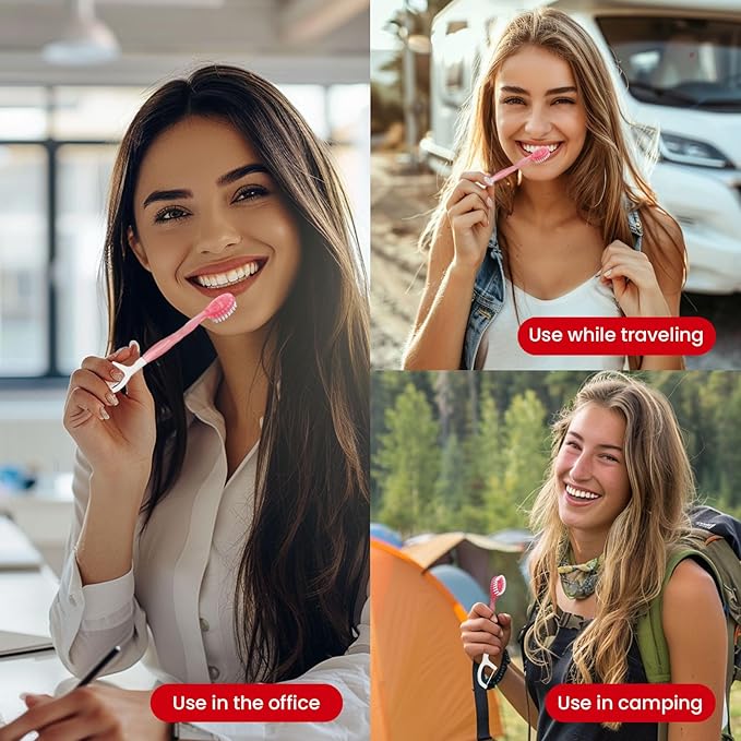 40Pack Mini Disposable Toothbrushes with Toothpaste Tongue Scraper Floss Pick 5-in-1 Single Use Portable Travel Toothbrush Individually Wrapped Box Small Prepasted Travel Toothbrush for Kids Adult