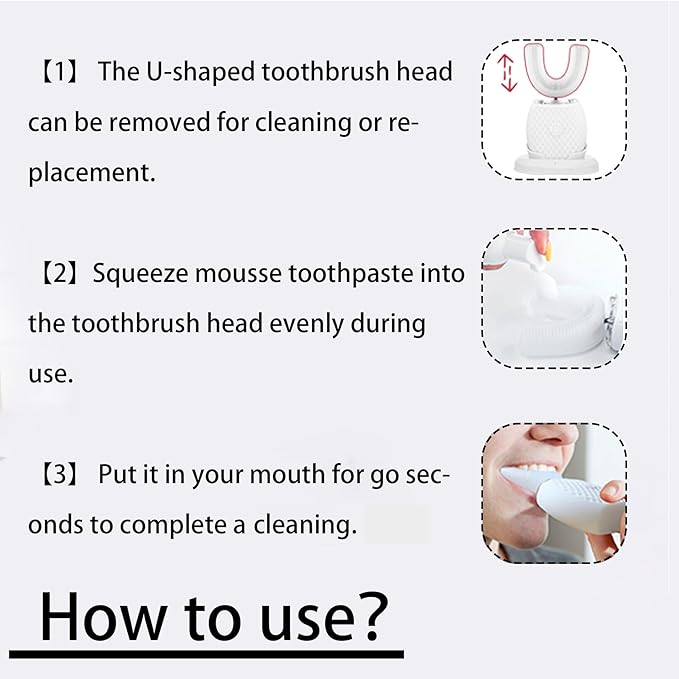 Automatic Toothbrush for Adult - Ultrasonic Electric Toothbrush with Soft Bristles Waterproof & Washable Rechargeable Portable Design with Wireless Charging 30'' Timer for Travel & Home Use (Black)