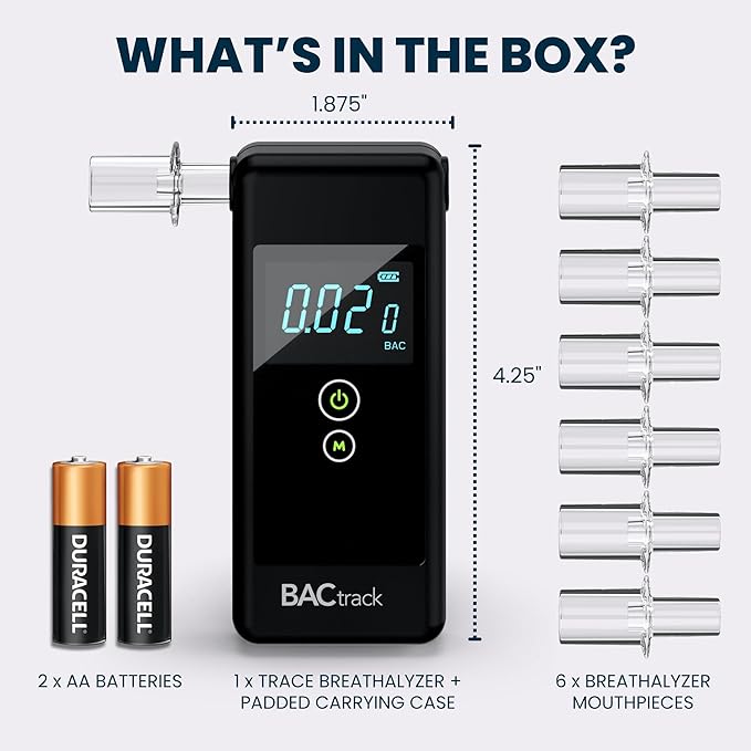 BACtrack Trace Breathalyzer (2 Pack) | Professional-Grade Accuracy | DOT & NHTSA Compliant | Portable Breath Alcohol Tester for Personal & Professional Use