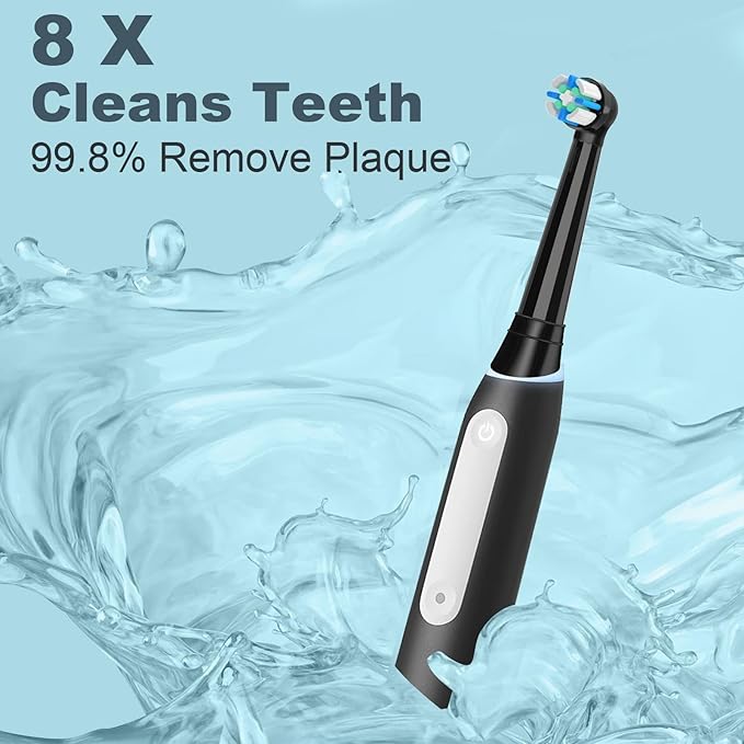 6 Count IO Replacement Heads Compatible with Oral B IO 2/3/4/5/6/7/8/9/10 Series Electric Toothbrushes, Medium Softness Brush Heads Compatible with Oral B iO for Teeth and Gums Care (Black White)