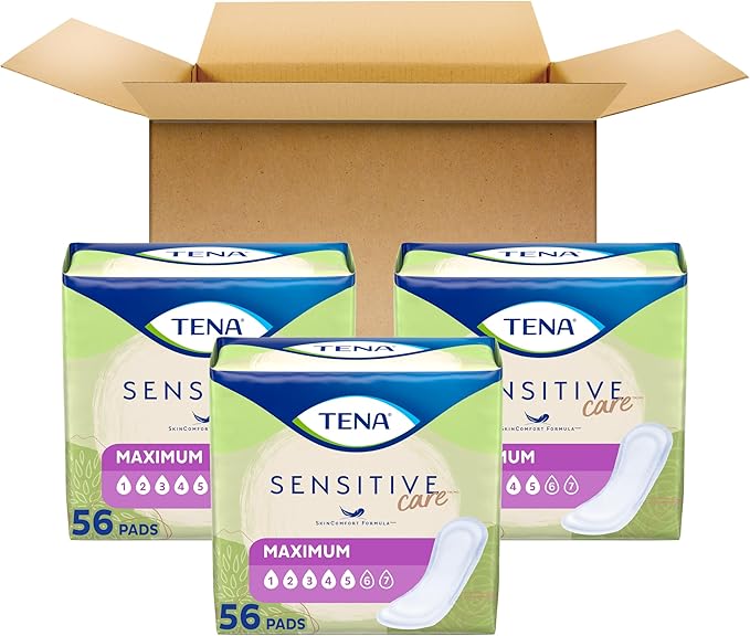 Tena Incontinence Pads, Bladder Control & Postpartum for Women, Maximum Absorbency, Regular Length, Intimates - 168 Count