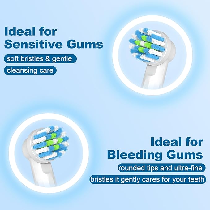 Replacement Toothbrush Heads Compatible with Braun Oral B Pro 1000/7000/9600/5000/3000/8000, Genius X and Smart 1500 Electric Toothbrush, 8 Pcs Accurate Cleaning Brush Heads (White)