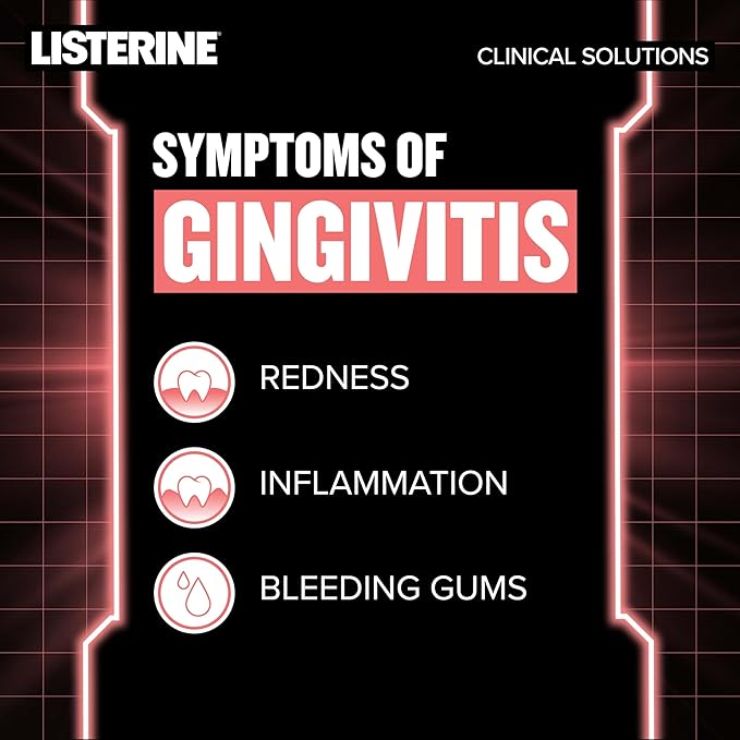 Listerine Clinical Solutions Gum Health Antiseptic Mouthwash, Antigingivitis & Antiplaque Oral Rinse Kills Germs for Healthier Gums, Reduces Gingivitis in 1 Week, ICY Mint, Twin Pack, 1 L, 2 Pack