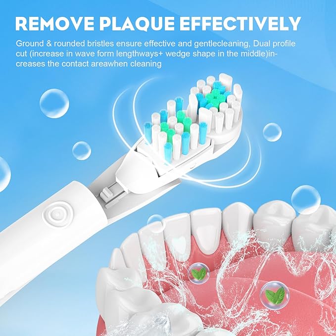4/8/16 Pcs Electric Toothbrush Replacement Heads Sensitive Dual Clean Rotating Sets Fit for Braun Oral B Cross Action Power 4732 3733 4734 (16)