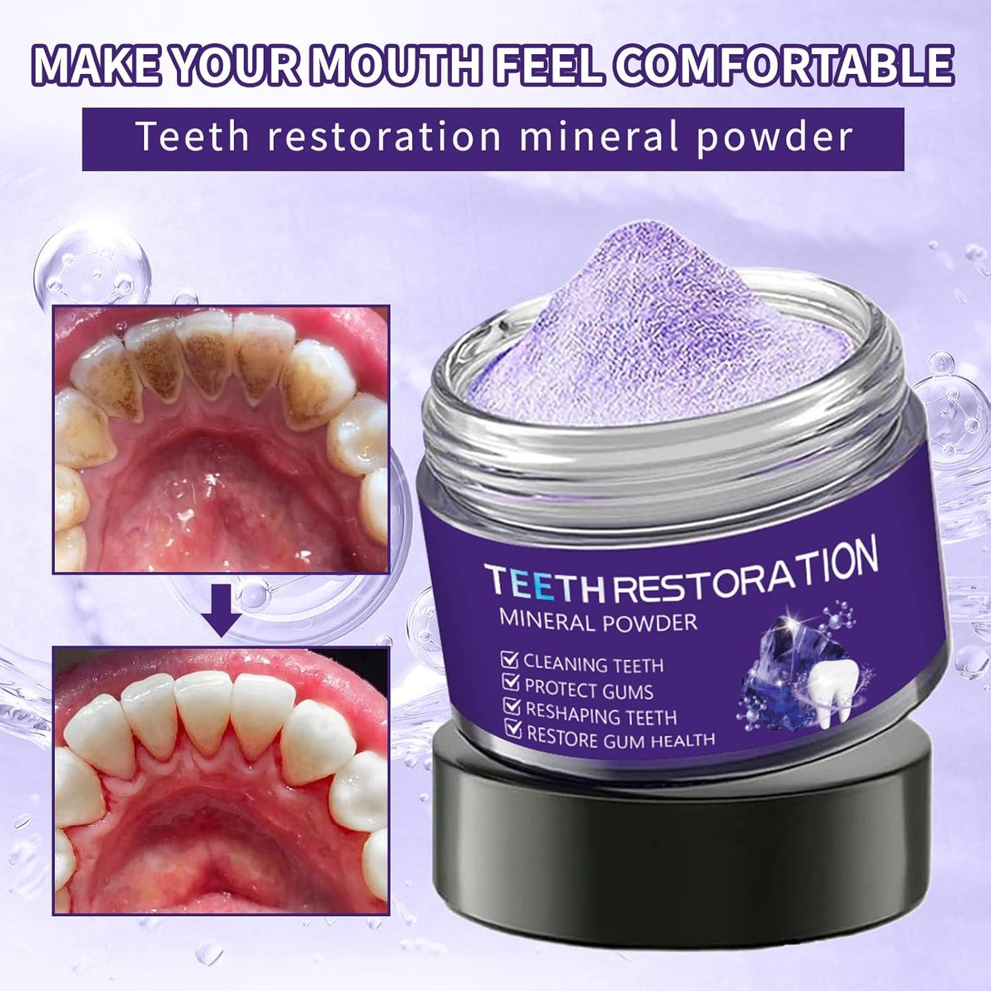 BBOJI Teeth Restoration Mineral Powder, Advanced Tooth Restoration Powder - Effective in Strengthening Teeth and Gums, Protect Gums and Freshen Breath (1 Pack)