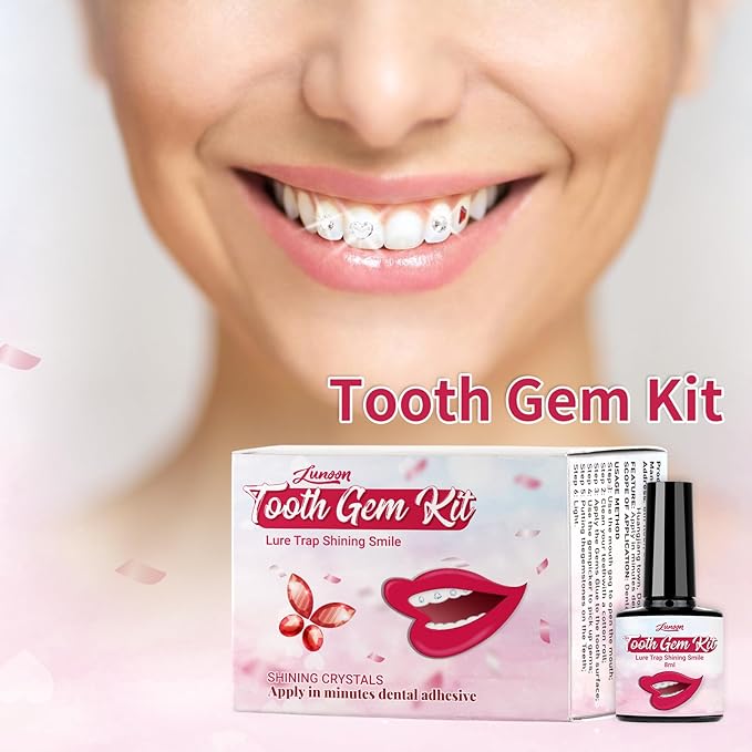 Tpyag Tooth Gem Kit - Professional DIY Dental Jewelry Starter Kit with Sparkling Crystals, Self-Application Fashion Teeth Gems for Women & Men
