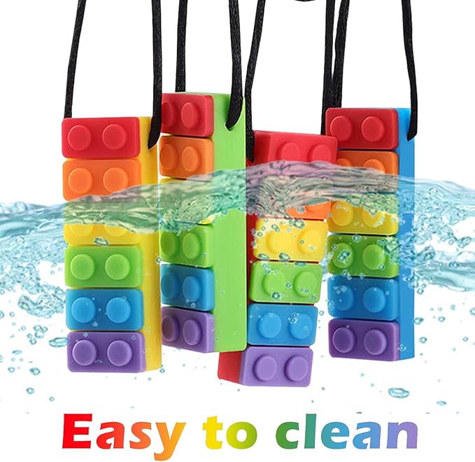 Promax 3 Pack Sensory Chew Necklaces for Kids Toddlers with Autism ADHD,Biting Needs,Oral Motor Chewy Stick,Silicone Teether Toys for Autistic Chewers,Gum-Friendly