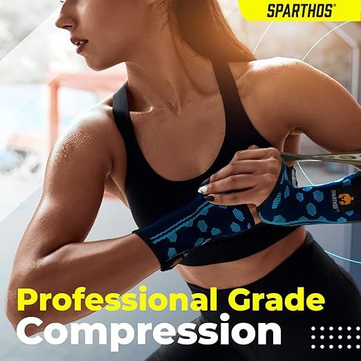 Sparthos Wrist Support Sleeves (Pair) – Medical Compression for Carpal Tunnel and Wrist Pain Relief – Wrist Brace for Men and Women (Medium, Flamingo Pink)