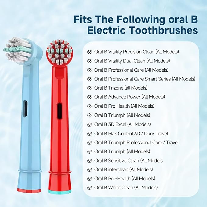 Kids Toothbrush Heads Compatible with Oral B - Electric Toothbrushes, Replacement Brush Heads with Protective Caps, 4/8/12/16 Pack (12)