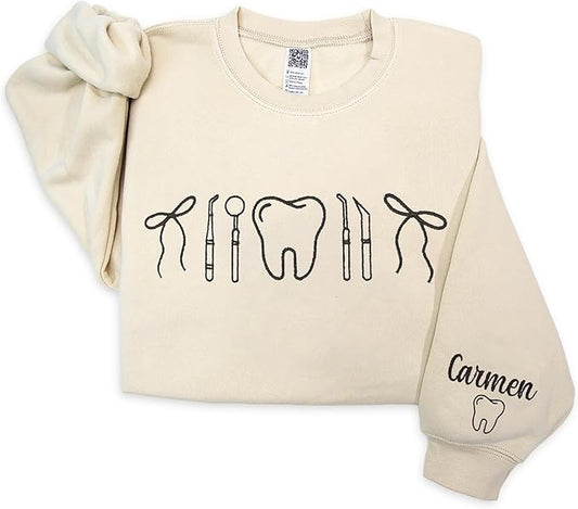 Chillever - Dental Hygienist Embroidered Sweatshirt, Gift For Hygienist, Tooth Gift, Teeth Sweatshirts For Women