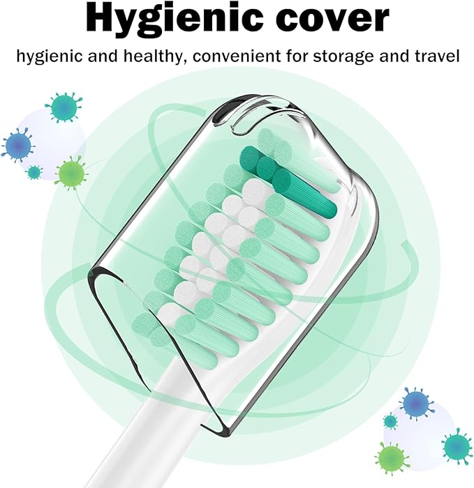Toothbrush Heads for Philips Sonicare Replacement Brush Heads Medium Soft Dupont Bristles Electric Toothbrush Replacement Heads Fit E-Series Essence Xtreme Elite Advance and CleanCare, 8 Pack, White