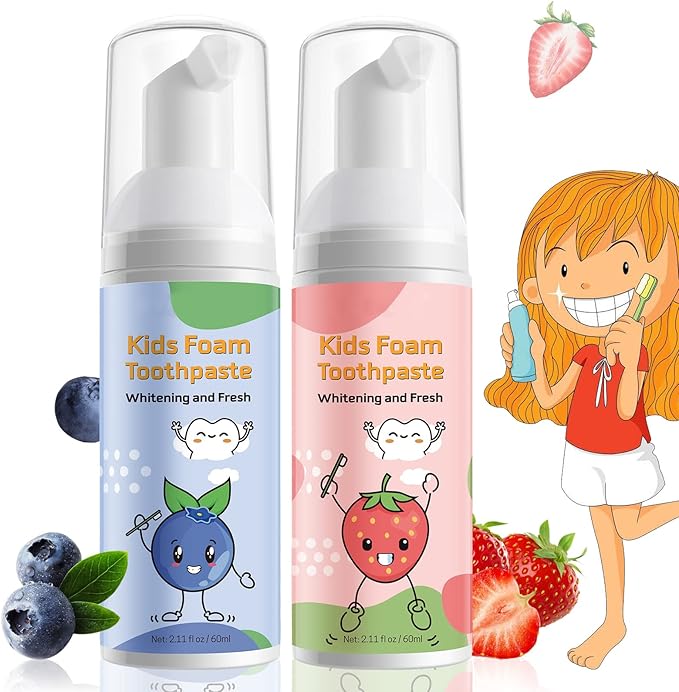 Foam Toothpaste Kids, Kids Foam Toothpaste, Toddler Toothpaste for Dental Care for Children for 3 and Up