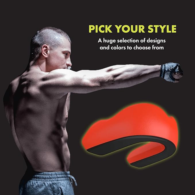 DAMAGE CONTROL Extreme Impact Mouth Guard – Sports Mouthguard for Boxing, MMA, BJJ, Hockey, Rugby, Lacrosse, & More – Mouthpiece for Teeth & Jaw Protection, for Youth & Adults (Adult, Red)