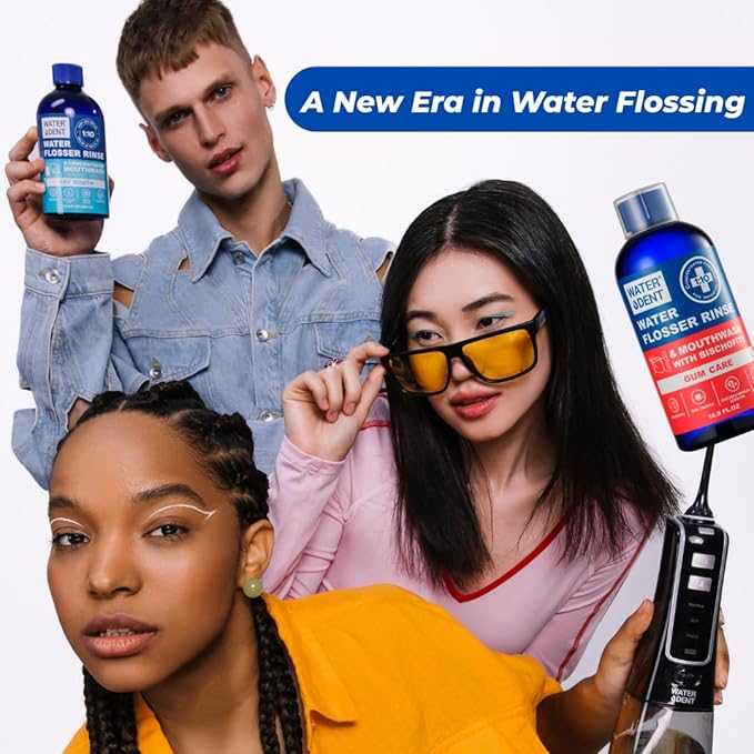 Concentrated Water flosser Rinse & mouthwash | Add to Oral irrigator | Mint Flavor | Alcohol and Fluoride Free. Made in USA | Pack of 2 = 33.8 fl.oz