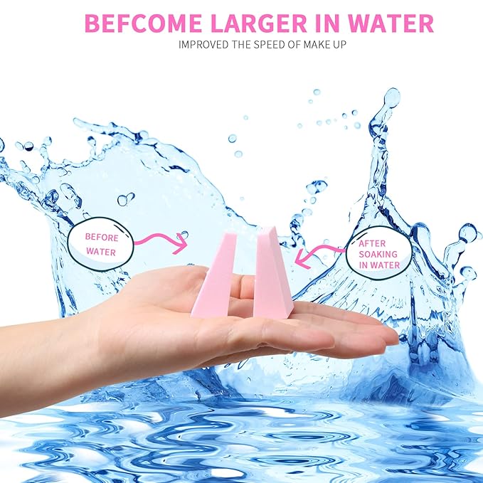 WSYUB Makeup Wedges, 96Pcs Makeup Blenders Sponges, Soft Sponge Cosmetic Puff Small Wedge Shape, Latex Free Foam Sponges Powder Puff