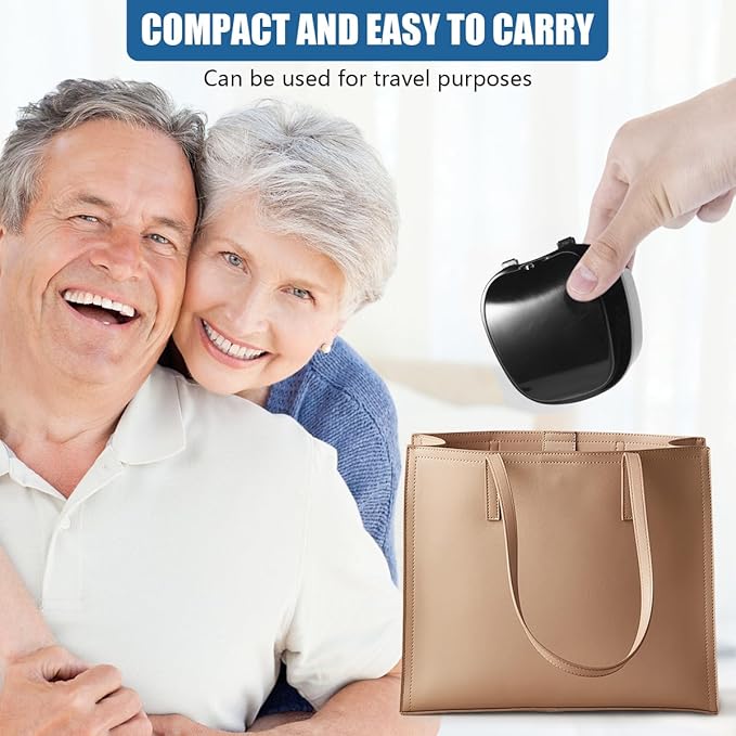 Black Denture Bath Case Cup Box Holder Storage Container with Denture Cleaner Brush Strainer Basket for Travel Cleaning