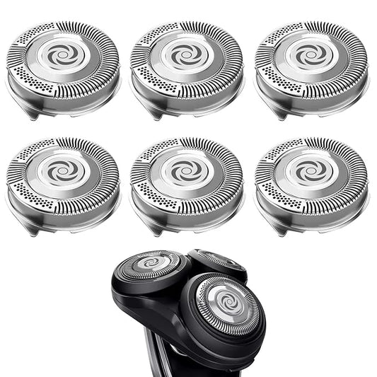 6P SH50 Replacement Heads Compatible with Series 5000 (S5xxx), PT8xx & More - Electric Shaver Replacement Head for Men