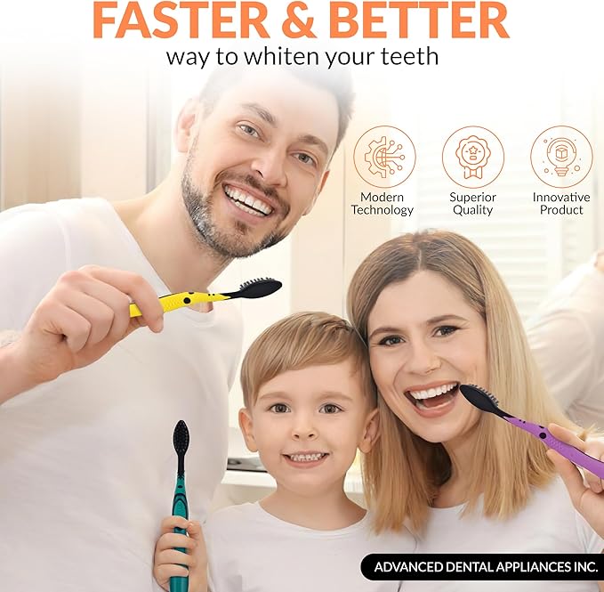 ADA Cavity Defense Activated Charcoal Toothbrush 5 Pack Ultra-Soft Flosspick Bristle for Sensitive Teeth & Gums, Aids in Teeth Whitening, Extra Soft, Easy Grip (5 Count)
