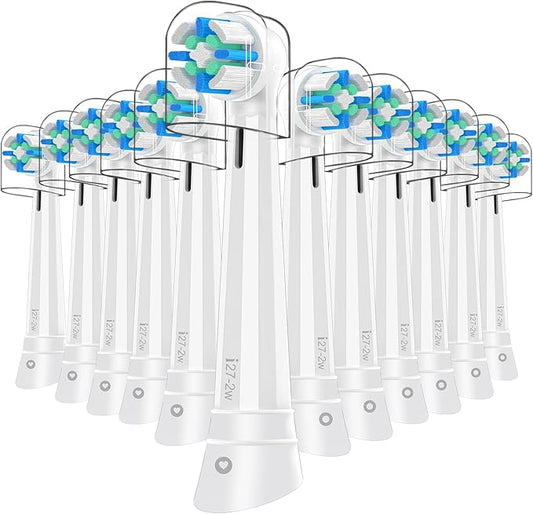 IO Replacement Heads Compatible with Oral B IO 2/3/4/5/6/7/8/9/10/Deep Clean Electric Toothbrushes, Brush Heads Compatible with Oral B IO with Medium Bristles (12 White)