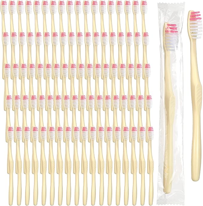 Tanlade 800 Pcs Disposable Toothbrush Bulk Individually Wrapped Manual Soft Bristle Disposable Toothbrushes Bulk Travel Toothbrushes for Adults Kids Homeless Hotel Guest Rooms Camping Office