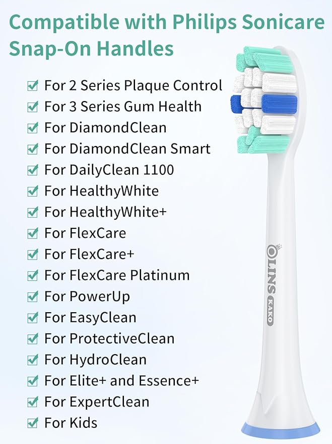 Replacement Brush Heads for Philips Sonicare Toothbrush Handles Toothbrush Heads for Sonicare (Pack of 4)