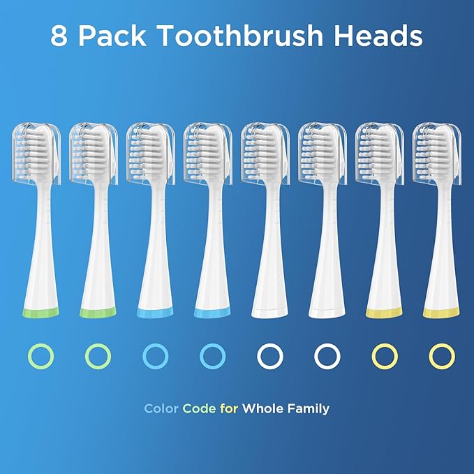 Oralphi Sensitive Gum Care Replacement Brush Heads for Waterpik Complete Care 5.0/9.0 (CC-01/WP-861), STRB-3WW, Ultra Soft Bristles with Cover, Sonic Electric Tooth Brush Refill Heads (8-Pack, White)