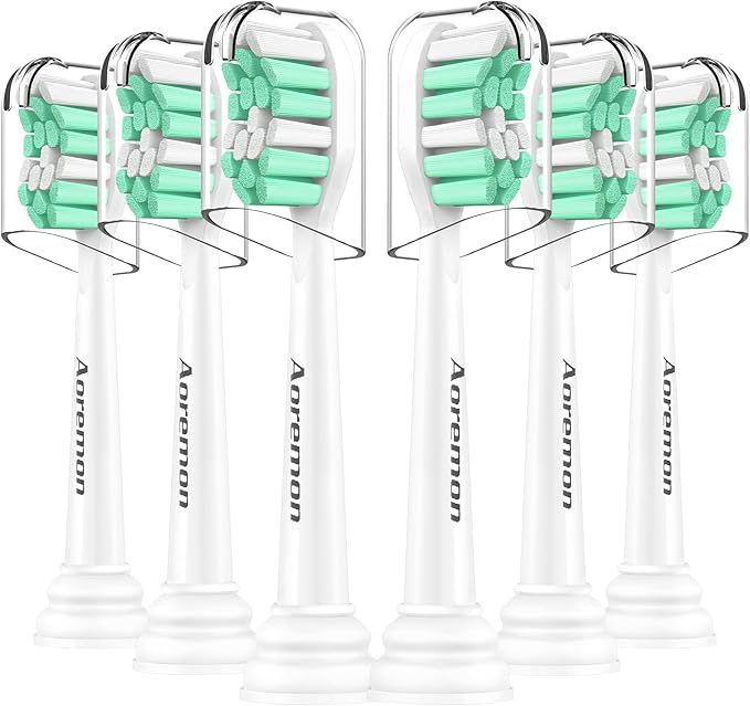 Aoremon Replacement Heads for Philips Sonicare ProtectiveClean 4100 5100 6100 and More Click-on Toothbrush, 8 Standard Replacement Toothbrush Heads