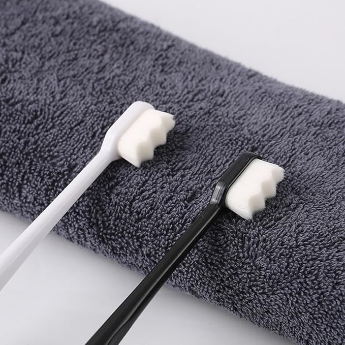 SOESFOUFU Micro-Nano Bristle Toothbrush 4Pcs Set Soft Bristles Oral Cleaning Brush for Adults Household Teeth Cleaning Tool with Flat and Wave Heads for Daily Oral Care