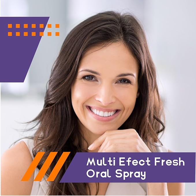 Oral Spray for Adults, Mouth Freshening Spray, Portable Peppermint Oral Freshener, Alcohol & Fluoride-Free Oral Care Mouth Spray, Travel, Dates, Office, Dry & Bad Breath,0.5fl.oz (Purple)
