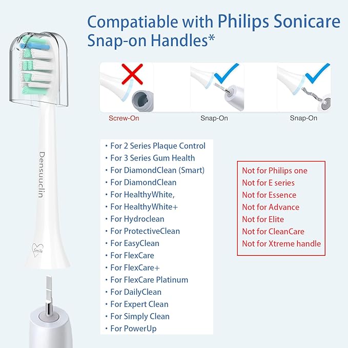 Replacement Toothbrush Heads for Philips Sonicare Replacement Heads, Replacement Brush Head Compatible with Phillips Sonicare Electric Toothbrush, 8 Pack