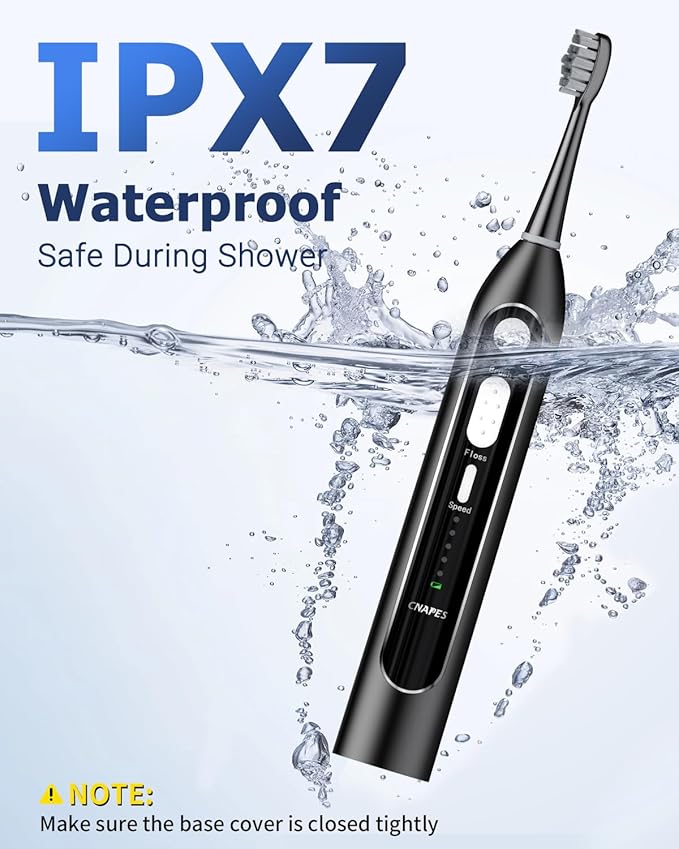 Electric Toothbrush with Water Flosser 3-in-1 Combo, Professional Sonic Toothbrush for Adults, 3 Brush Modes+5 Floss Speeds, Rechargable, 2.0 Flossing Toothbrush for Oral Care, Portable Travel Case