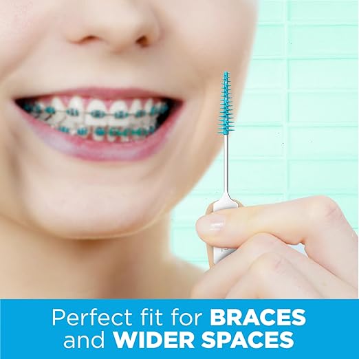 GUM Soft-Picks Wider Space, Easy to Use Dental Picks for Teeth Cleaning and Gum Health, with Convenient Carry Case, Dentist Recommended Dental Picks, 50 Count