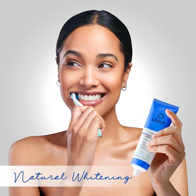 10% Nano Hydroxyapatite Toothpaste: Fluoride Free Natural Whitening Toothpaste for Sensitive Teeth, Enamel Support, Plaque Remover, SLS Free, Fresh Mint Flavor, Adults & Kids, 4 oz (Pack of 2)