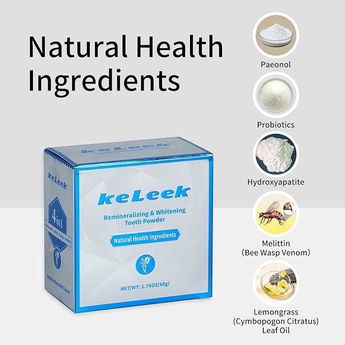 7 Benefits Hydroxyapatite Remineralizing Whitening Tooth Powder Toothpaste - Natural Bee Wasp Venom Teeth Powder for Enamel Repair,Sensitive Relief, Gum Treatment, Fights Plaque