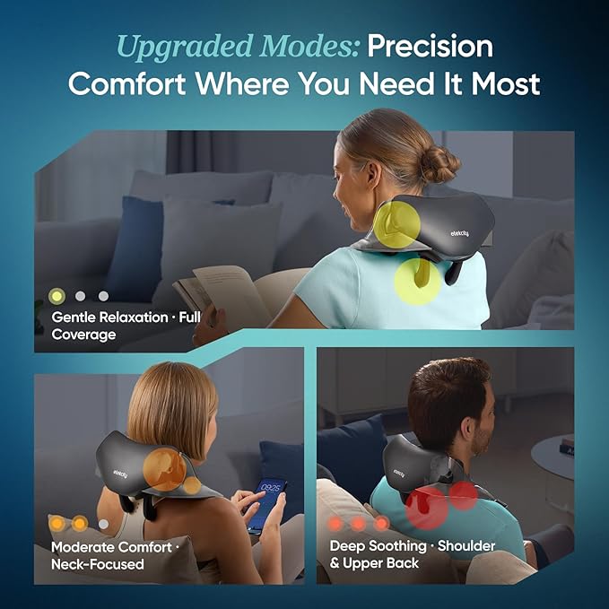 Etekcity Cordless Neck Massager for Pain Relief Deep Tissue, Shiatsu Shoulder Massager with Heat, Massage Tools for Back, Trapezius, Lymphatic Drainage, Relaxation Therapy for Him&Her,Women,Men,Cadeo