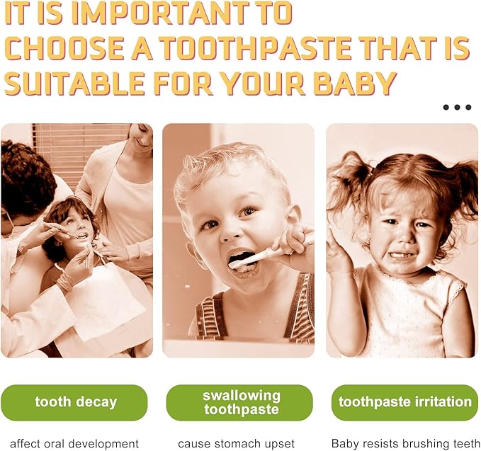 Foam Toothpaste Kids 2PCS, Toddler Toothpaste Cavity Protection, Clean and Whitening, 360ºCare, Portable, Kids Foam Toothpaste with Fluoride for Electric & U-Shape Toothbrushes (Orange)