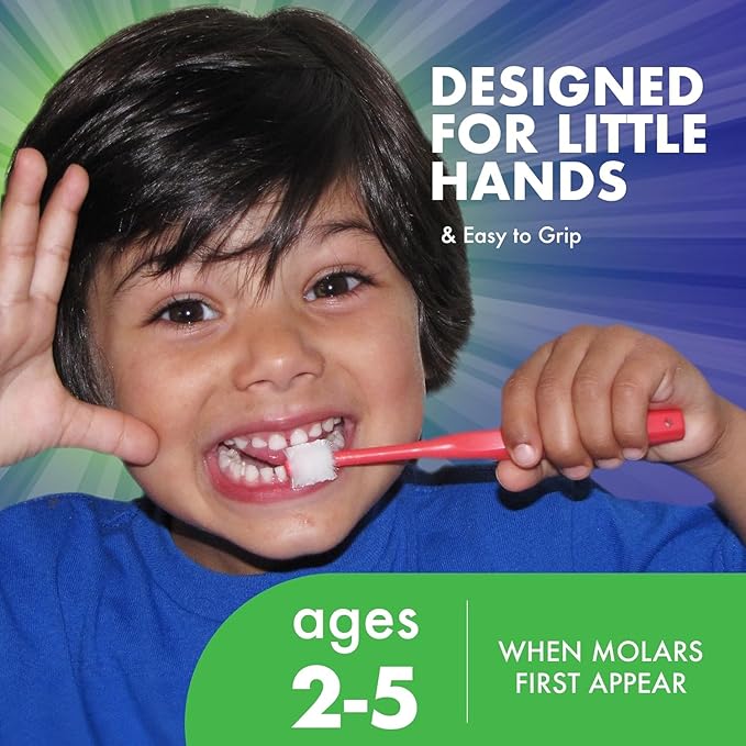 Brilliant Oral Care Child Toothbrush with Soft Bristles and Round Head, for a Kid Approved, Easy to Use All-Around Clean Mouth, Ages 2-5 Years, Assorted Colors, 5 Pack
