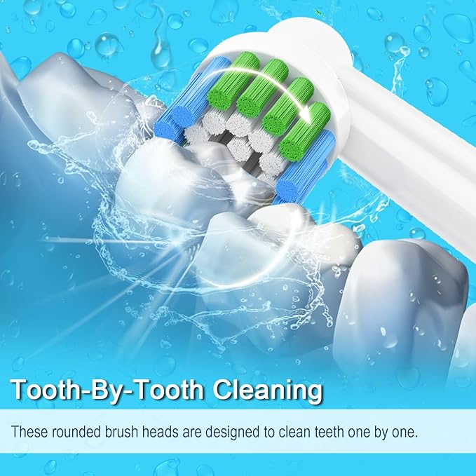 16pcs Replacement Brush Heads Compatible with Oral B Electric Toothbrushes. Pack of 4 Precision Clean,4 Cross Clean,4 3D Whitening Clean and 4 Sensitive Clean