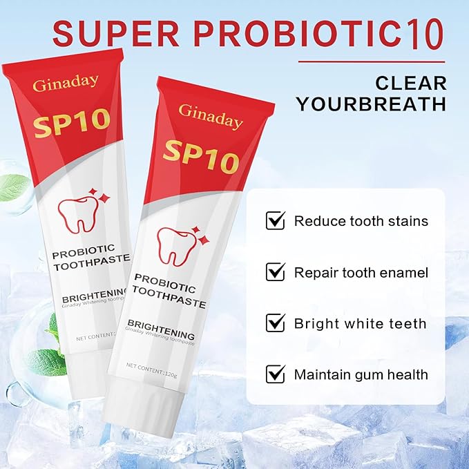 SP10 Probiotic Whitening Toothpaste, Deep Cleaning Fresh Breath Radiant Whitening Toothpaste.(1Pcs)