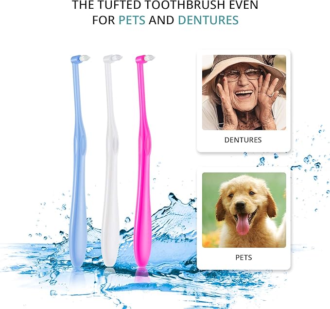 Boao 12 Pcs Tufted Toothbrush End Bulk Compact Single Tuft Brush Soft Orthodontic Toothbrush Interdental Brush Trim for Orthodontic Braces Dental Implant Denture Detail Cleaning, Small Head