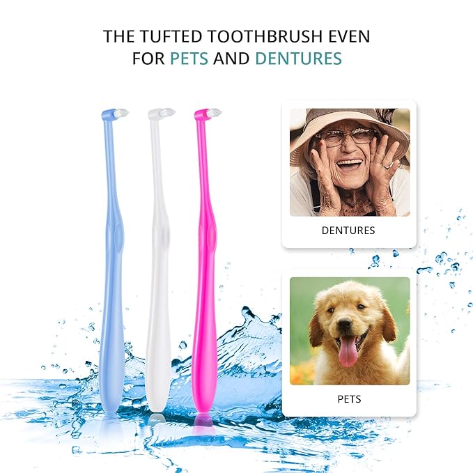 Boao 6 Pieces Tuft Toothbrush Tufted End-tuft Soft Trim Single Compact Interdental for Detail Cleaning Tapered Brush(Tapered Brush)