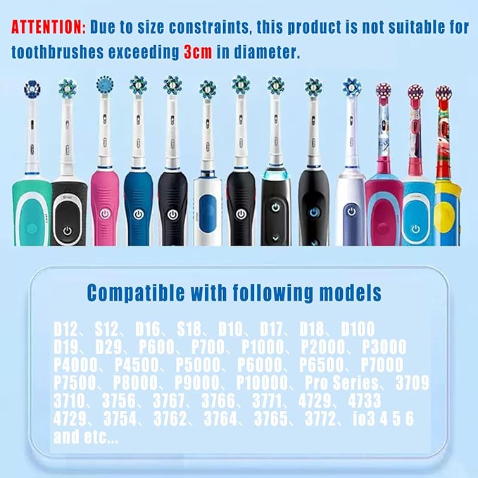 Wall Charger for Oral B Electric Toothbrush, Compatible with Oral B iO3 iO4 iO5 iO6 PRO/DB Series Inductive Charging Base Model 3757（Not Suitable for Toothbrush with Diameter Exceeding 3cm）（Black）