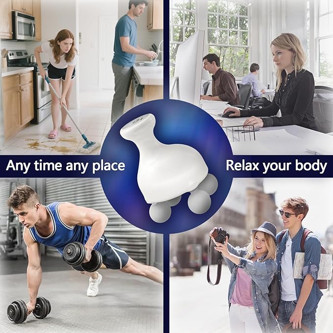 DEITY 4 Heads Handheld Massage Gun Deep Tissue, Electric Body Massager, Percussion Muscle Massager for Easing Shoulder and Back Tension, with Reverse Thrust Function, Gift for Families Friends