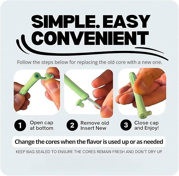 Chewable Breath Sticks containing Essential Oils,chewable Breather Quit Smoking，Stop Smoking Aids Work, Can Taken Anywhere Focus Clear Respiratory